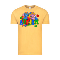 Vintage Mustard autism stitch with lilo Vintage Tee - AdoDesignShop