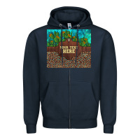 Navy preview custom cactus and sunflowers leopard turquoise Zipper Hoodie - Artiststas