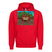 Red preview custom cactus and sunflowers leopard turquoise Zipper Hoodie - Artiststas