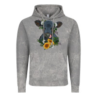 Cloud Rock baby cow black angus calf with flowers Vintage Hoodie - RanaPortraitStore