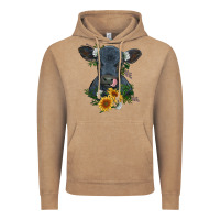 Vintage Coffee baby cow black angus calf with flowers Vintage Hoodie - RanaPortraitStore