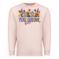 Pale Pink you grow girl Premium Sweatshirt - NancyCooperArtShop