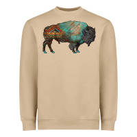 Mushroom aztec bison Heavyweight Sweatshirt - RanaPortraitStore