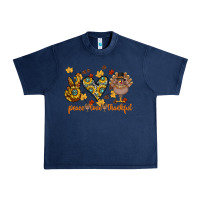 Navy Peace Love Thankful Urban Heavy Tee - CowhideDigitalArt