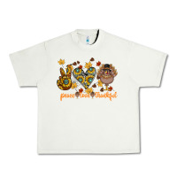 Pistachio Peace Love Thankful Urban Heavy Tee - CowhideDigitalArt