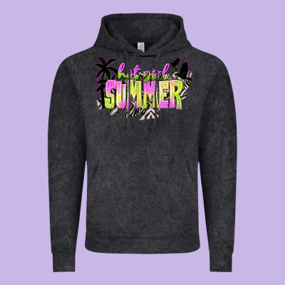 Hot Girl Summer With Palms Vintage Hoodie Designed By Texasbilliewilder