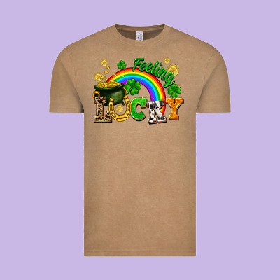 Feeling Lucky Vintage Tee Designed By Fadigitalartstudio
