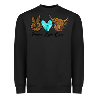 Black peace love cow Heavyweight Sweatshirt - RanaPortraitStore