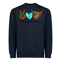 Navy peace love cow Heavyweight Sweatshirt - RanaPortraitStore