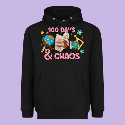 100 Days Of Coffe And Chaos Heavyweight Hoodie Designed By Maliassmallbusiness