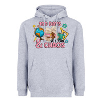 Heather Grey 100 days of coffe and chaos Heavyweight Hoodie - MaliasSmallBusiness