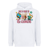 White 100 days of coffe and chaos Heavyweight Hoodie - MaliasSmallBusiness