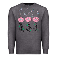 Charcoal Heather faith hope love Premium Sweatshirt - MaliasSmallBusiness