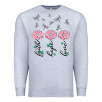 Heather Grey faith hope love Premium Sweatshirt - MaliasSmallBusiness