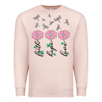 Pale Pink faith hope love Premium Sweatshirt - MaliasSmallBusiness