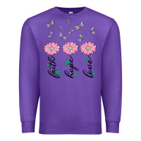 Purple faith hope love Premium Sweatshirt - MaliasSmallBusiness