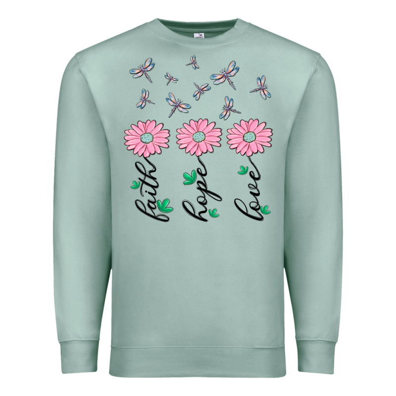 Faith Hope Love Premium Sweatshirt by MaliasSmallBusiness | Teevron