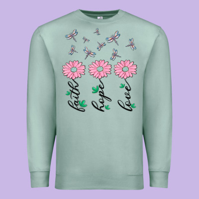 Faith Hope Love Premium Sweatshirt Designed By Maliassmallbusiness