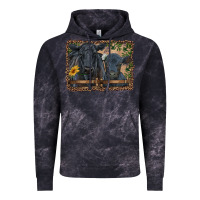 Cloud Black western black angus cattle and calf with leopard Vintage Hoodie - RanaPortraitStore