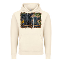 Vintage Artic western black angus cattle and calf with leopard Vintage Hoodie - RanaPortraitStore