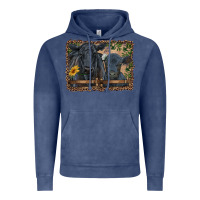 Vintage Denim western black angus cattle and calf with leopard Vintage Hoodie - RanaPortraitStore