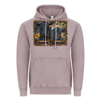 Vintage Zinc western black angus cattle and calf with leopard Vintage Hoodie - RanaPortraitStore