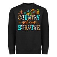 Black a country girl can survive Heavyweight Sweatshirt - Zillion Design Studio