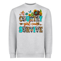 Heather Grey a country girl can survive Heavyweight Sweatshirt - Zillion Design Studio
