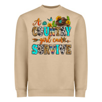 A Country Girl Can Survive Heavyweight Sweatshirt | Teevron