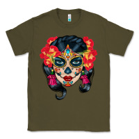 Army Green sugar skull Classic Tee - BundleAndBundleShop