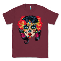 Burgundy sugar skull Classic Tee - BundleAndBundleShop