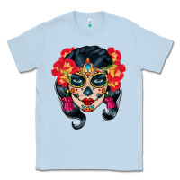 Dusty Blue sugar skull Classic Tee - BundleAndBundleShop