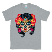 Heather Grey sugar skull Classic Tee - BundleAndBundleShop