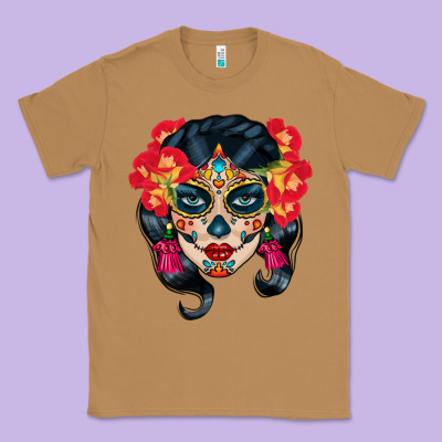 Sugar Skull Classic Tee Designed By Bundleandbundleshop