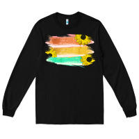 Black Colored Triple Sunflower Brush Strokes Long Sleeve Tee - Bettercallsaul