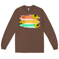 Chestnut Colored Triple Sunflower Brush Strokes Long Sleeve Tee - Bettercallsaul