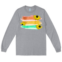 Heather Grey Colored Triple Sunflower Brush Strokes Long Sleeve Tee - Bettercallsaul