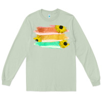 Matcha Colored Triple Sunflower Brush Strokes Long Sleeve Tee - Bettercallsaul
