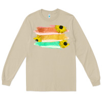 Mushroom Colored Triple Sunflower Brush Strokes Long Sleeve Tee - Bettercallsaul
