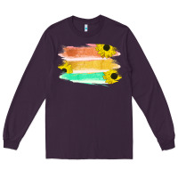 Plum Colored Triple Sunflower Brush Strokes Long Sleeve Tee - Bettercallsaul