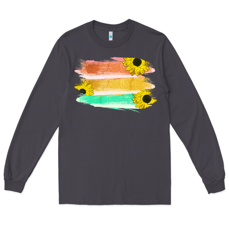 Colored Triple Sunflower Brush Strokes Long Sleeve Tee by Bettercallsaul | Teevron