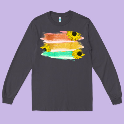 Colored Triple Sunflower Brush Strokes Long Sleeve Tee Designed By Bettercallsaul