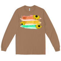 Toasted Coconut Colored Triple Sunflower Brush Strokes Long Sleeve Tee - Bettercallsaul