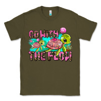 Army Green go with the flow Classic Tee - AdoDesignShop