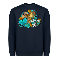 Navy western turquoise hearts Heavyweight Sweatshirt - Zillion Design Studio