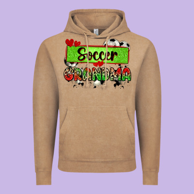 Soccer Grandma With Leopard Vintage Hoodie Designed By Zillion Design Studio