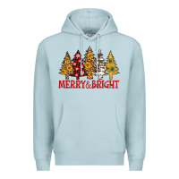 Blue Mist merry and bright leopard christmas trees Premium Hoodie - AdoDesignShop