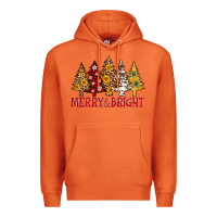 Carrot merry and bright leopard christmas trees Premium Hoodie - AdoDesignShop