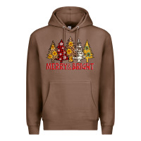 Chestnut merry and bright leopard christmas trees Premium Hoodie - AdoDesignShop
