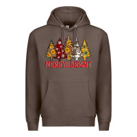 Coffee merry and bright leopard christmas trees Premium Hoodie - AdoDesignShop